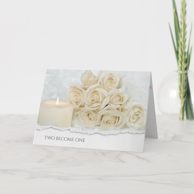 Wedding Rose Bouquet and Candle Card (Front)