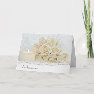 Wedding Rose Bouquet and Candle Card