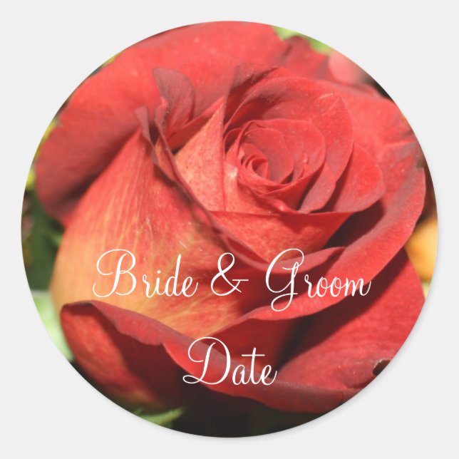 WEDDING ROSE ENVELOPE SEAL STICKERS TEMPLATE (Front)