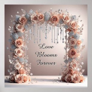 Wedding Rose Frame With Chandelier Decor 🌸