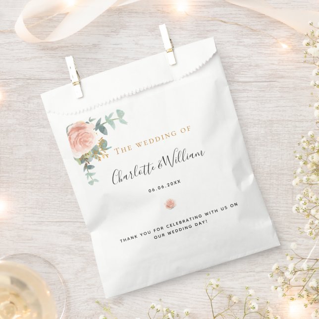Wedding rose gold floral eucalyptus elegant favour bag (Clipped)