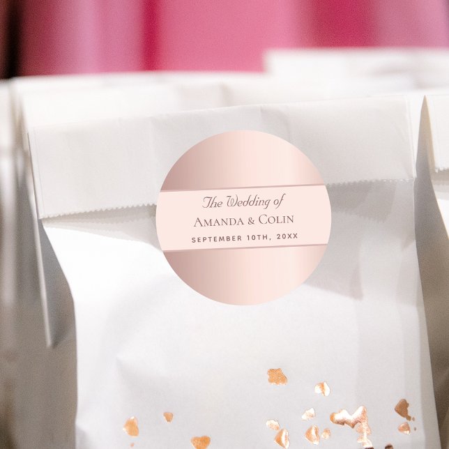 Wedding rose gold thank you elegant modern classic round sticker (Creator Uploaded)