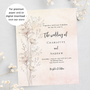 Wedding rose gold wildflower budget invitation