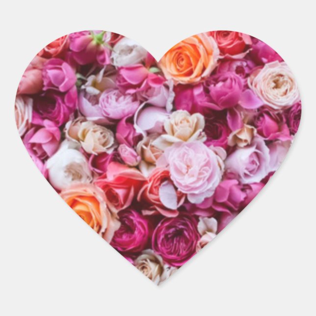 Wedding Rose Heart Stickers (Front)