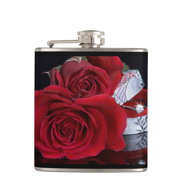 Wedding Rose Hip Flask (Creator Uploaded)