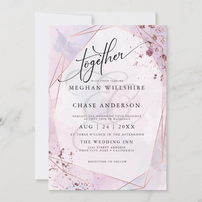 WEDDING | Rose Pink and Lilac Jaspé (Front)