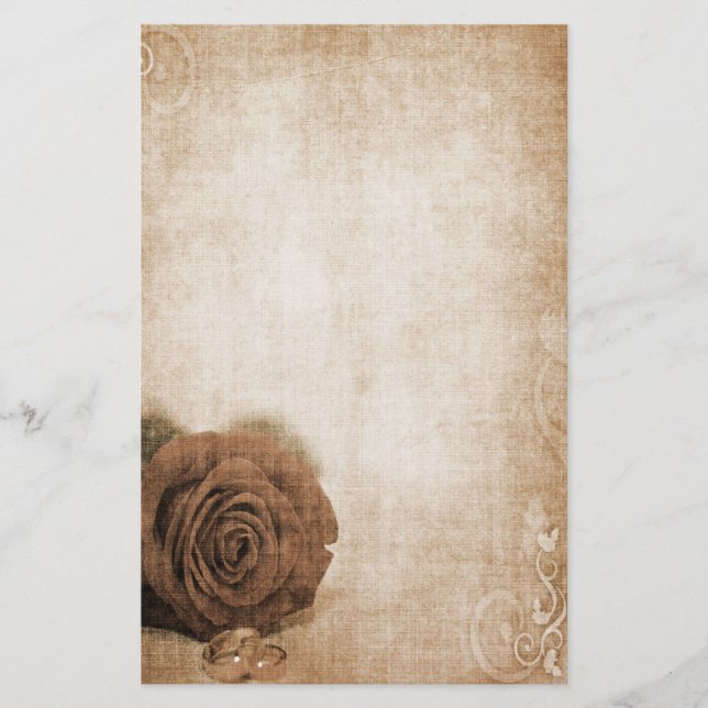 Wedding Rose Vintage Stationery (Front)
