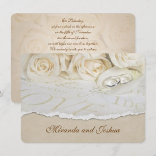 Wedding Roses and Rings Invitation
