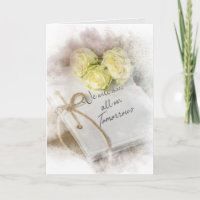 wedding roses on white journal