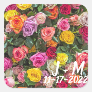 Wedding Roses Square Sticker