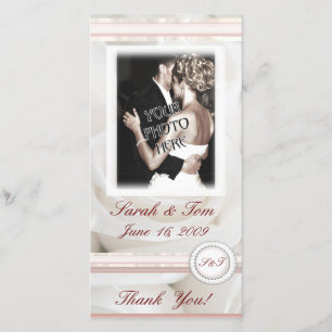 Wedding Roses Thank You Customized Photo Card
