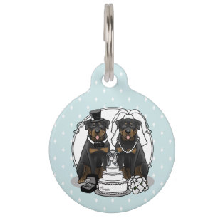 Wedding Rottweilers Bride and Groom Dogs Cute Pet Tag