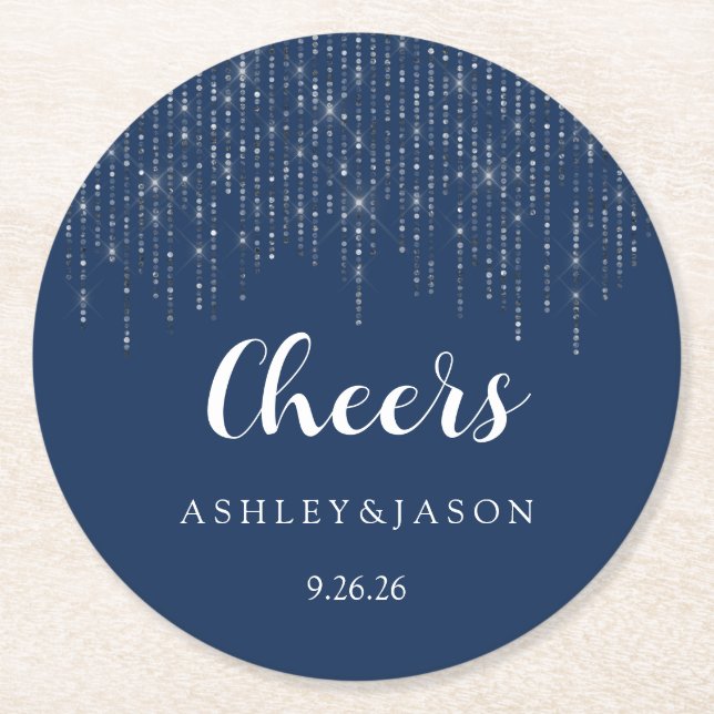 Wedding  round paper coaster (Front)