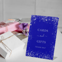 Wedding royal blue silver sparkles cards gifts