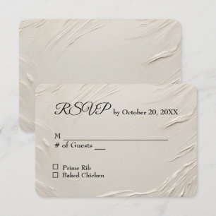 Wedding RSVP Abstract Ivory Texture Card
