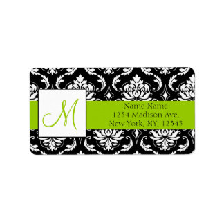 Wedding RSVP Address Labels Damask Monogram