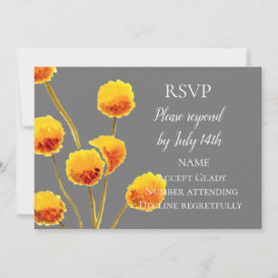 Wedding RSVP Australian wildflower watercolor Invitation