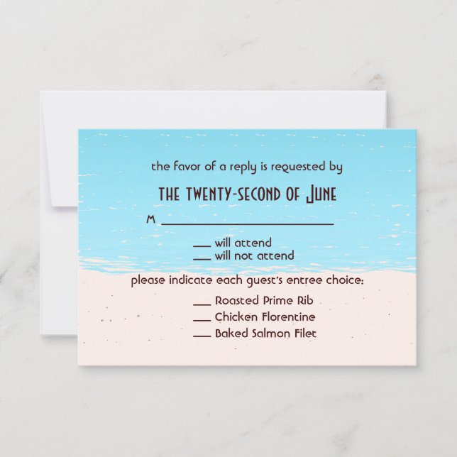 Wedding RSVP - Beach Style Card (Front)