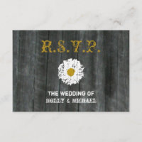 Wedding RSVP Card - Barnwood & Daisy