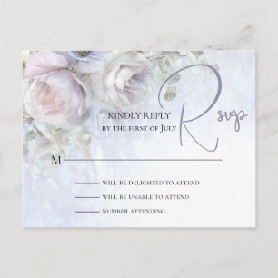 WEDDING RSVP CARD Pastel Peonies