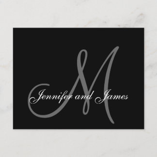 Wedding RSVP Card with Monogram and Names Front