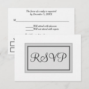 Wedding RSVP Cards White Black