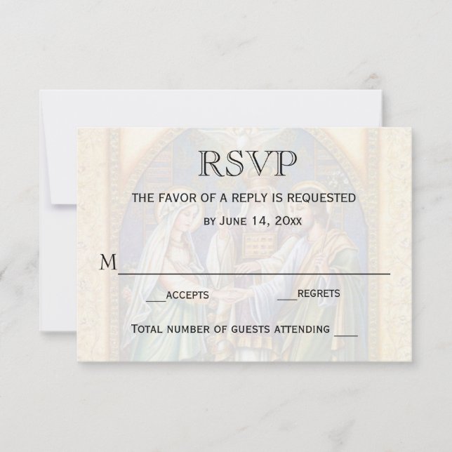 Wedding RSVP Catholic Christian Marriage (Front)