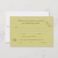 Wedding RSVP Chartreuse Olive Illustrated