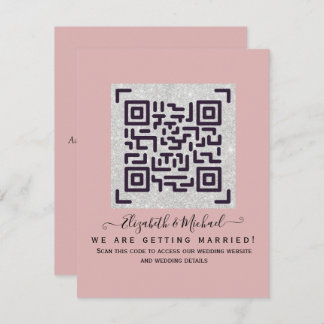 Wedding RSVP Details with QR CODE - ANY COLOR Enclosure Card