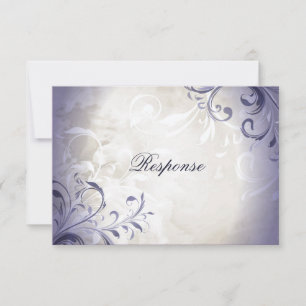 Wedding RSVP Elegant Vintage Foliage & Swirl Card