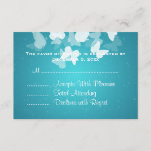 Wedding RSVP Elusive Butterflies Blue Card