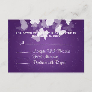 Wedding RSVP Elusive Butterflies Purple