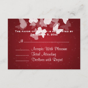 Wedding RSVP Elusive Butterflies Red