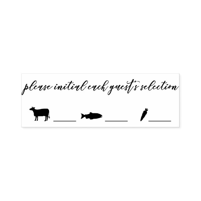 Wedding RSVP Entree Choices - Beef Fish Veg Self-inking Stamp (Design)