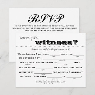 Wedding RSVP (fill-in) Invitation