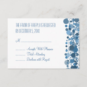 Wedding RSVP Modern Dots Blue