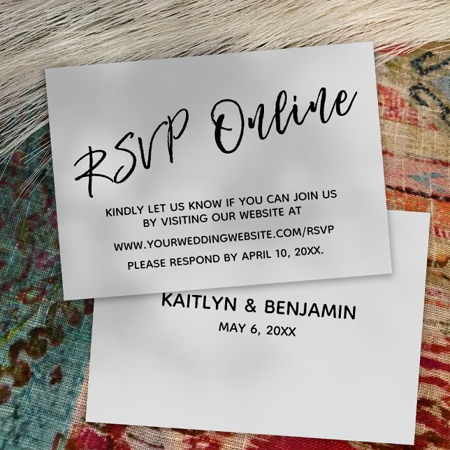 Wedding RSVP Online Casual Handwriting Enclosure Card (Creator Uploaded)