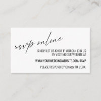 Wedding RSVP Online Contemporary Black & White