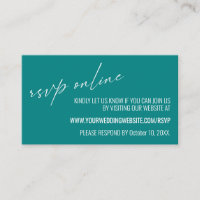 Wedding RSVP Online Contemporary Teal