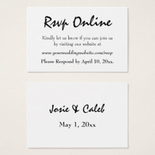Wedding RSVP Online Editable Black Script on White