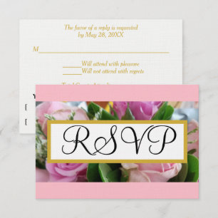 Wedding RSVP :Pastel Pink Roses Gold