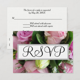 Wedding RSVP Pink Roses