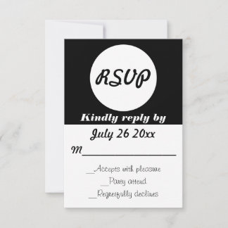 Wedding RSVP Polka Dots Customizable Colour