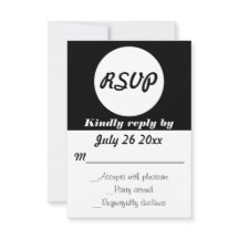 Wedding RSVP Polka Dots Customizable Colour
