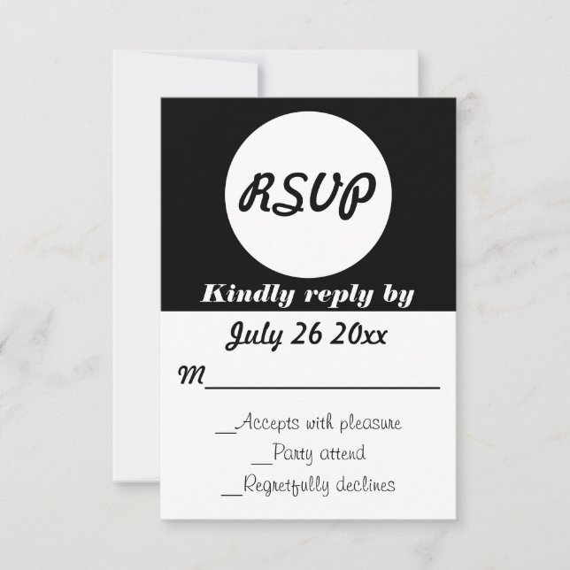 Wedding RSVP Polka Dots Customizable Colour Card (Front)