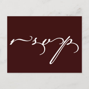Wedding RSVP Postcard Brown