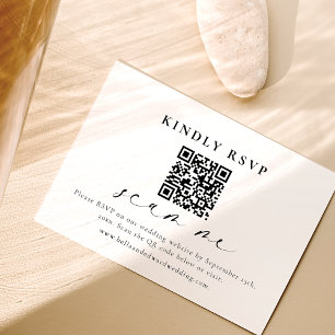 Wedding RSVP QR Code Minimalist Enclosure Card