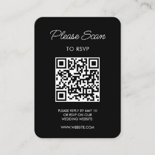 Wedding RSVP, QR Code Modern Minimalist Simple Enclosure Card