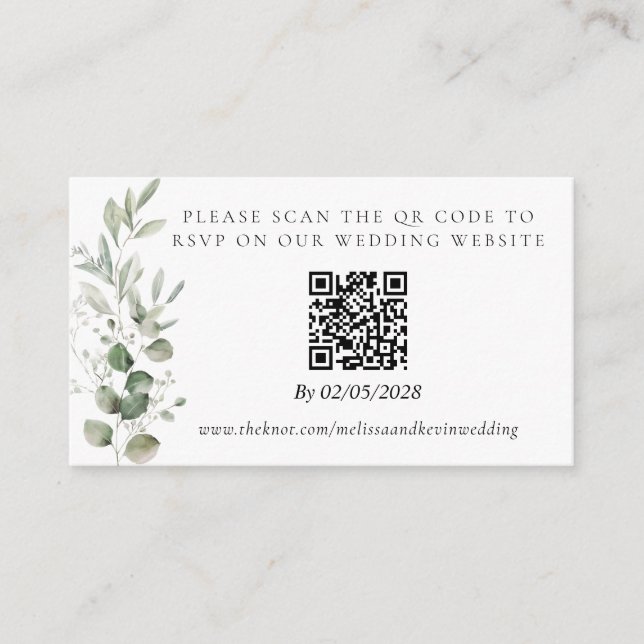 Wedding RSVP QR Code Response Card (Front)