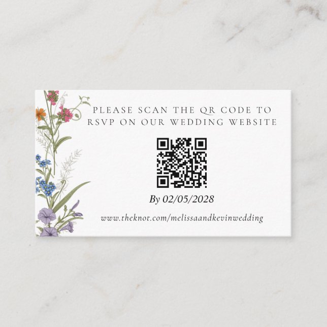 Wedding RSVP QR Code Response Card (Front)